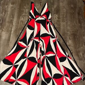 Stylish Women's Red and Black Jumpsuit A001